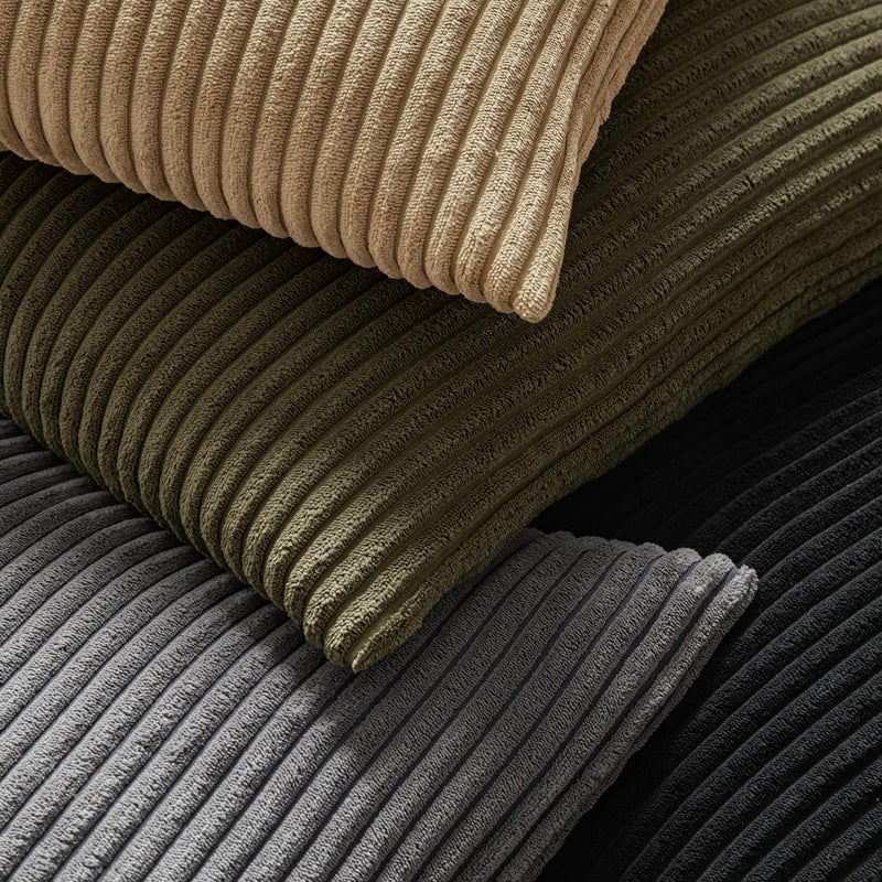MIULEE Pack of 2 Pillow Covers Soft Soild Decorative Square Throw Pillow Covers Set Cushion Cases Pillowcases for Sofa Bedroom Car 20 x 20 Inch 50 x 50 Cm Olive Green - Image 2